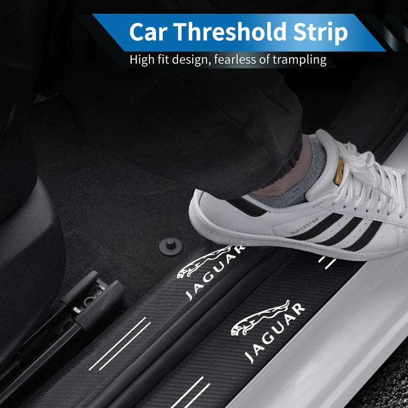 Car Door Sill Protector Stickers Carbon Threshold Strip Accessories For Jaguar XF XJ XFR XKR S-Type F-Type X-Type F-Pace I-Pace NN55
