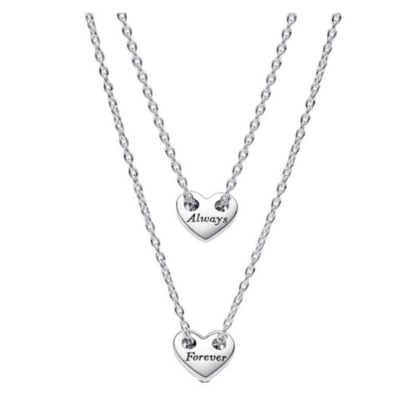 Pandora Letter Logo Necklace Women s Silver 393207C00 серебряный