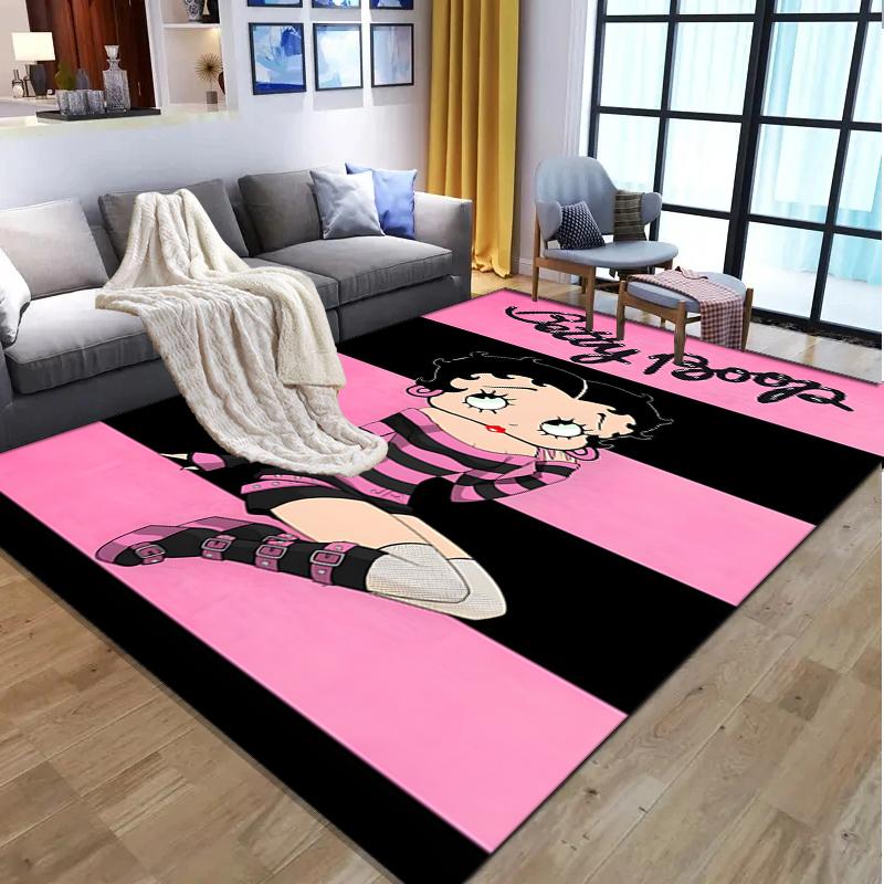 Betty Boop Pattern Rug, Indoor/Outdoor Mat, for Picnic, Gameroom, Bedroom, Office, Living Room, Home Decor Carpet, Birthday Gift
