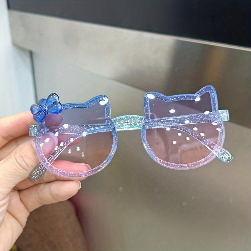 Children's Fashion Trendy Glasses Baby Girl Cute Cat Ear Cartoon Glasses Trendy  New Beach Glasses Travel Decoration Glasses