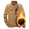 Autumn and Winter European and American Outdoor Tooling Stand-up Collar Zipper Jacket Men's Casual Jacket Men's Fleece Thicker