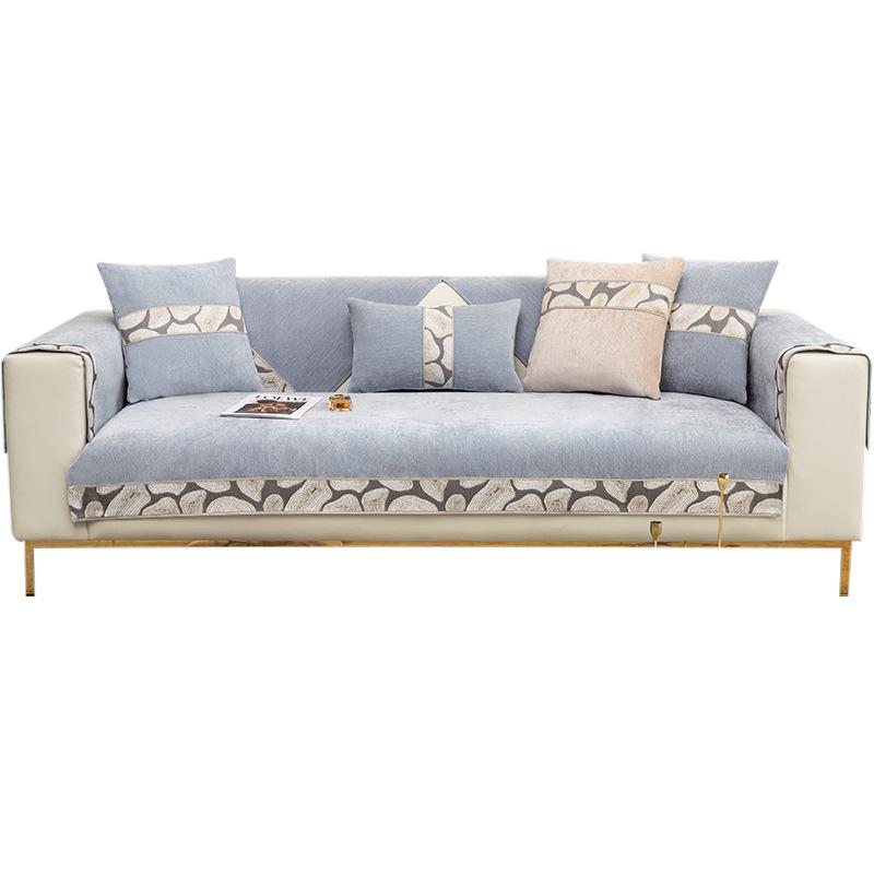 Luksusowy Pokrowiec na Sofę z Łączeń Antypoślizgowy Cztery Pory Roku Uniwersalny Skórzany Pokrowiec na Podłokietnik Sofy i Oparcie Ręcznik Pokrowiec Materiałowy Pokrowiec na Sofę Salon