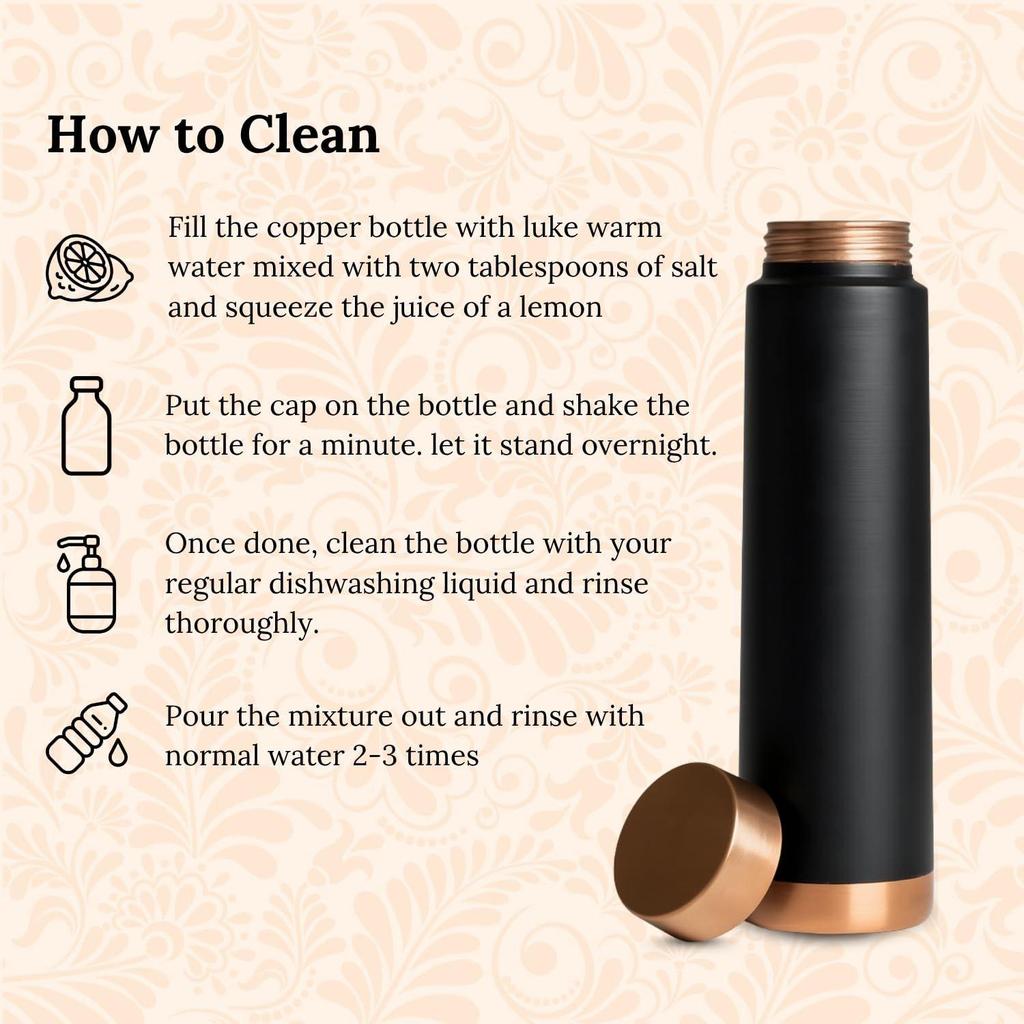 Pure Copper Water Bottle (1 Litre) | Leakproof | Pure Copper Water Bottle | Tamba Bottles | Authentic Copper Bottle | Durable Copper Bottle