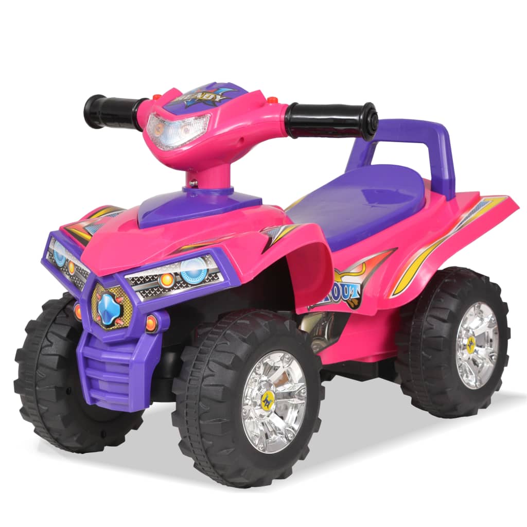 Fahrbares Quad für Kinder mit Sound und Licht Rosa und Lila
