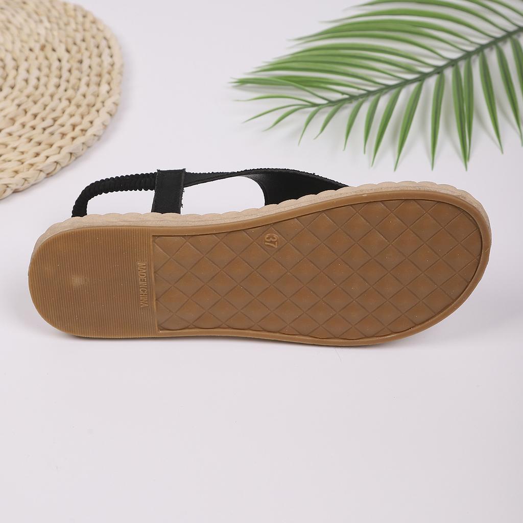 Fashion New Summer Women's Sandals Casual Flat Sandals Versatile Fashion Roman Shoes Comfortable Flat Bottomed Vacation Beach Shoes