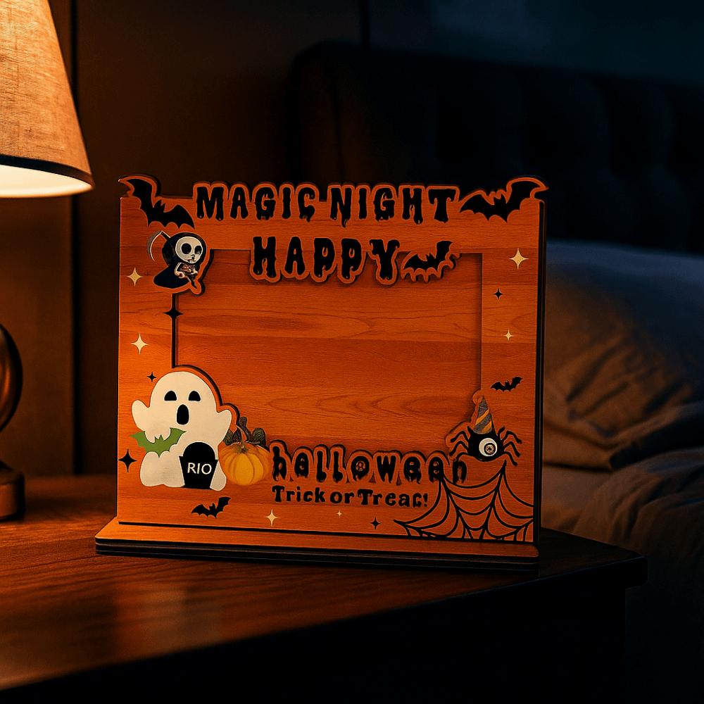 Creative Wood Photo Frame Happy Halloween Design Happy Halloween Decor Frame  Office