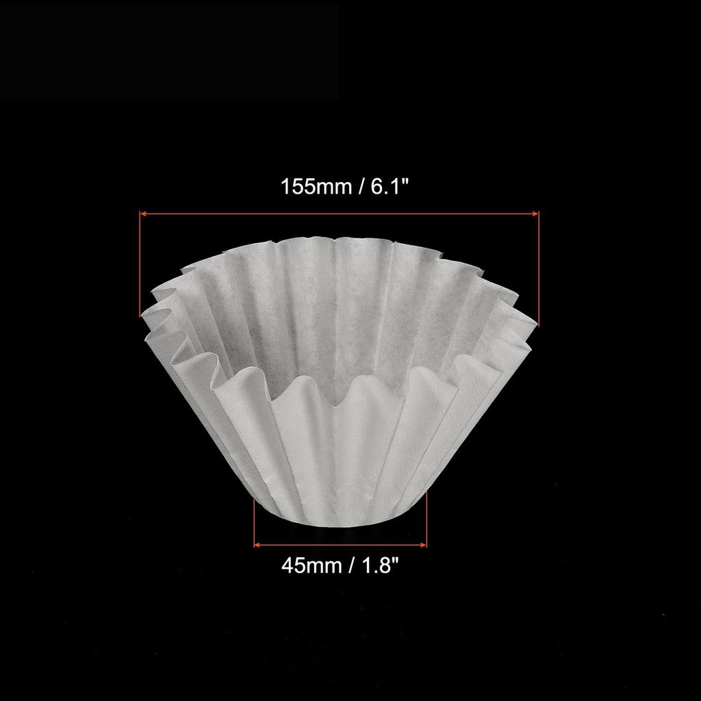 Uxcell 1-2 Cup Basket Coffee Filters, White Paper Filters, 45155mm, for Drip Coffee Makers, Cafes, Offices, and Home Use, Pack of 200
