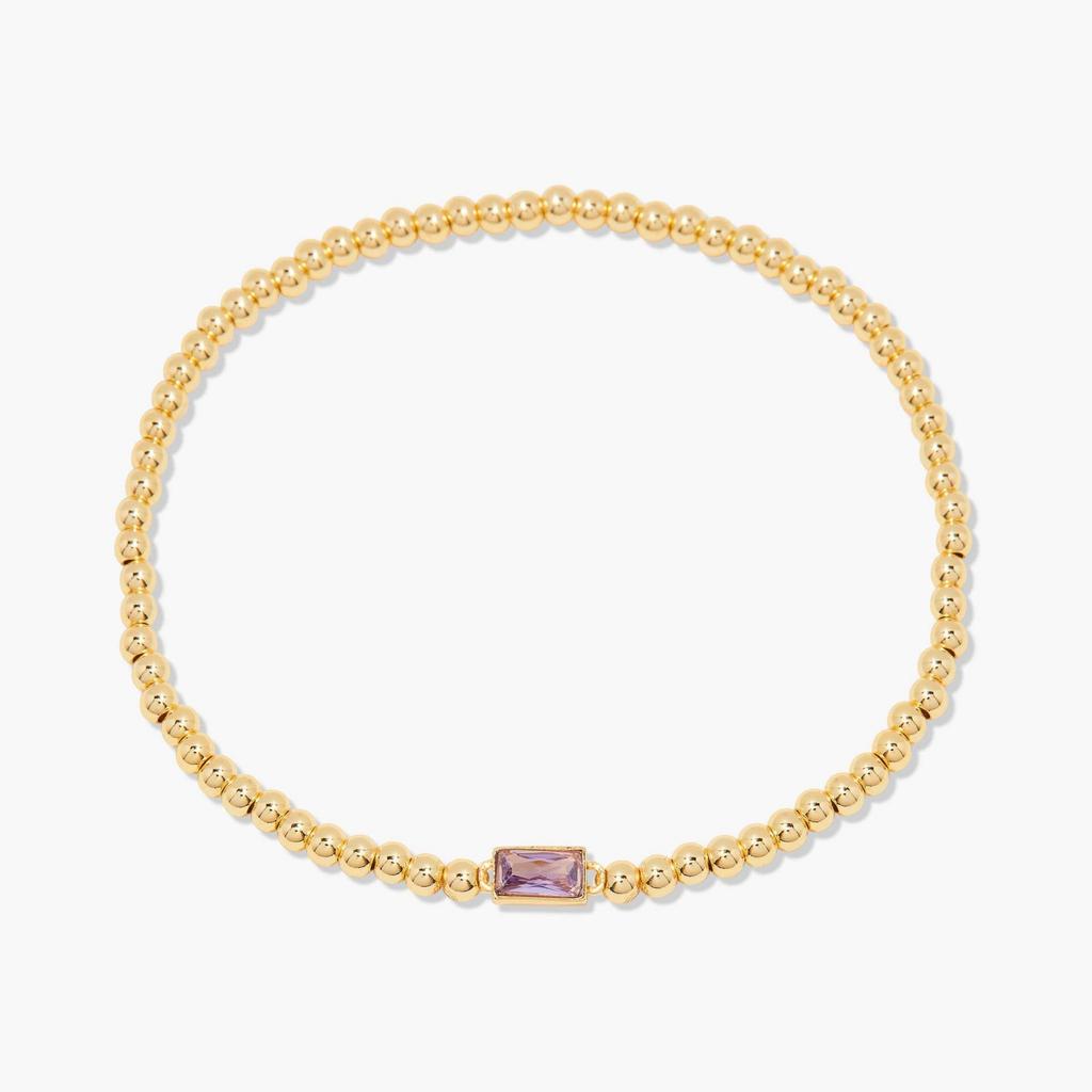 Elegant 18K Gold Plated Stainless Steel Bracelet with Colorful Rectangular Stones, Fashion Jewelry for Women