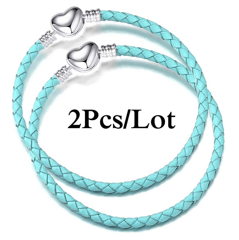 2 szt./partia Specjalna Oferta Skórzane Bransoletki Łańcuszkowe Pasują do Ręcznie Robionych Koralików Bransoletki z Charmsami Dla Par Pulsera Biżuteria Dla Kobiet Mężczyzn Hurtownia