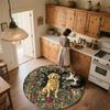 Rose Dog,Round Area Rug,Carpet Rug for Living Room Bedroom Sofa Playroom Decor,Non-slip Floor Mat