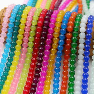 8mm Lackierte Synthetische Jade Glatte Runde Perlen Achat Glas Runde Perlen Imitations Jade Perlen Tragen Armbänder Halsketten Haarnadeln Lose Perlen
