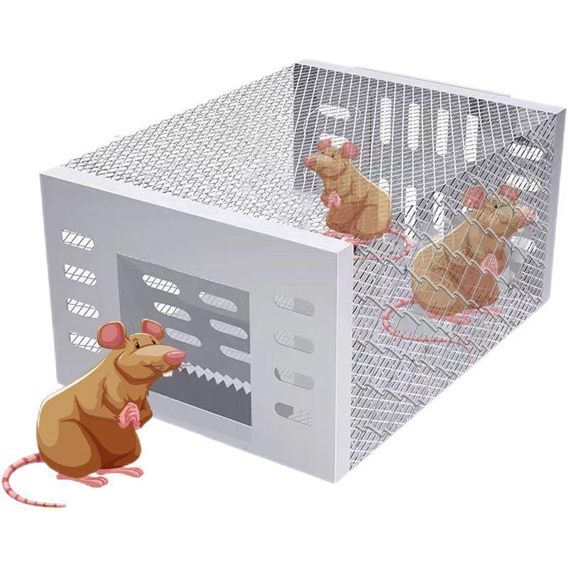 

Ultra-durable iron Squirrel Cage - Cage that attracts rats, one-way door design, in and out only, silver