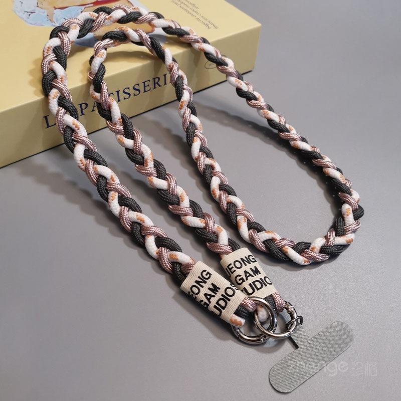 Crossbody Ponytail Mobile Phone Lanyard Female Ins Simple Fashion Back Rope Strap Long Outdoor Mountaineering Anti-lost Rope