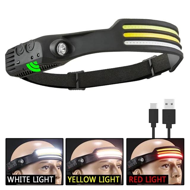 Novo Farol LED COB Multimodo com Sensor Bateria Embutida Recarregável por USB À Prova d'Água Lanterna para Acampamento ao Ar Livre Pesca