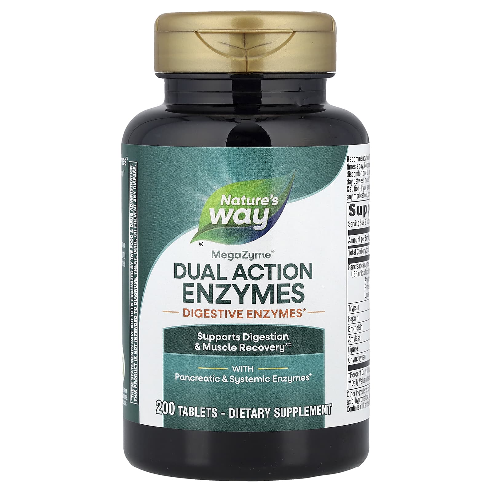 

Nature S Way, Megazyme®, Dual Action Enzyme, 200 Tablets