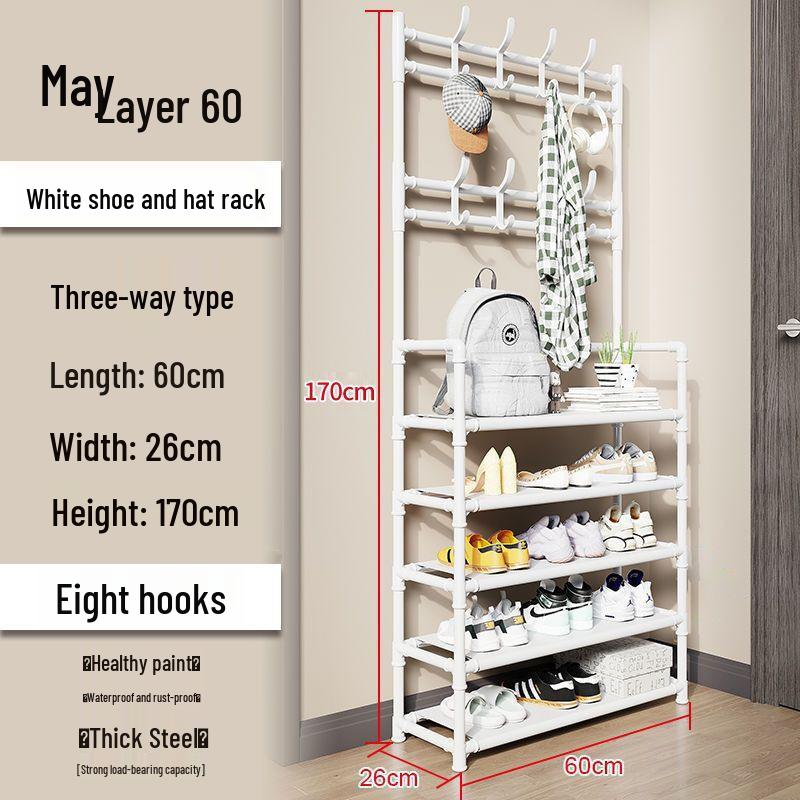 Multi-Layer Floor-Standing Shoe and Clothing Rack: Entryway Organizer