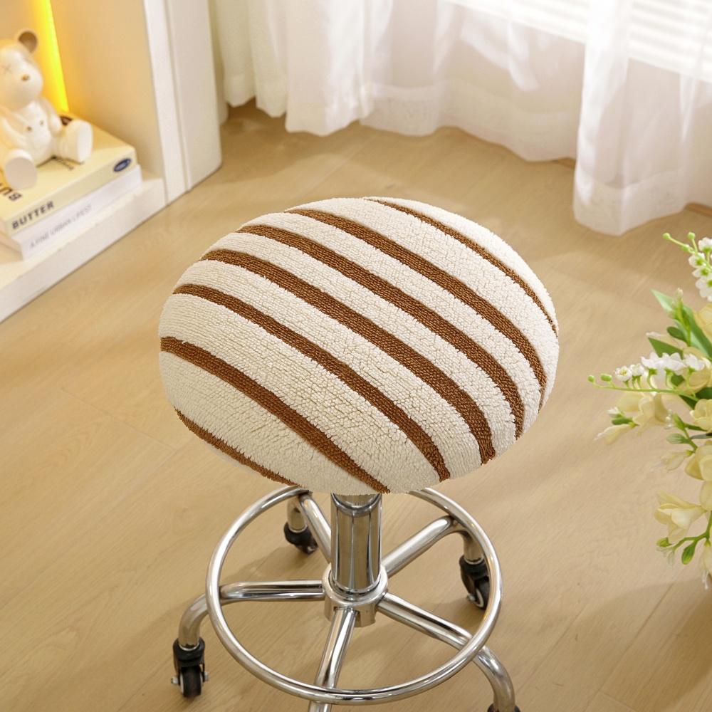 

1/10pcsThicken Plush Rotating Chair Case Round Stool Cover Seat Slipcover Swivel Chair Cover Elastic Soft Washable Stool Cushion 1pc