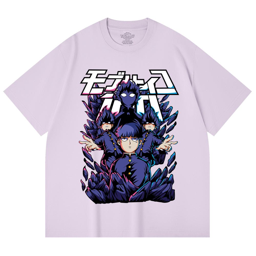 T-shirt Unisex in Cotone Pesante 230 g/m² 100% Cotone con Stampa Mob Psycho 100 V1 Shiego