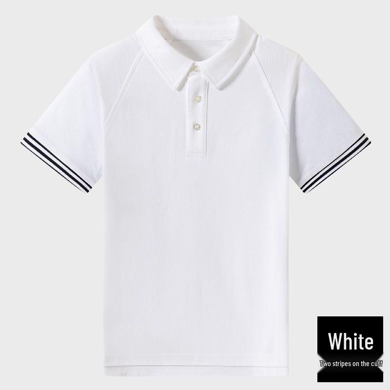British Style Summer School Uniform Polo Shirt for Primary & Secondary Students - Breathable & Short-sleeved