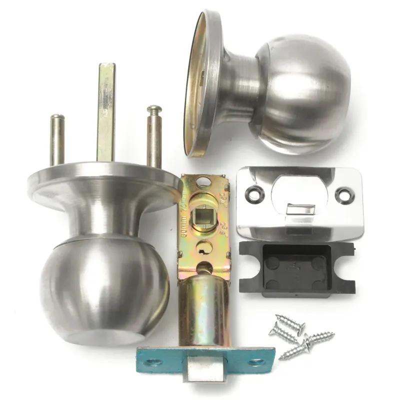Stainless Steel Door Lock 25mm-45mm Bathroom Round Ball Door Knob Set Handle Passage Lock Contemporary Internal Door Knob Pair
