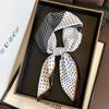 70cm Luxury Imitation Silk Square Scarf Women‘s Double-sided Polka Dot Print Neckerchief Bandanas Foulard Hairbands Shawls Wraps