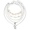 Natural Pearl Shell Necklace Multilayer Elegant Neck Accessory For Ladies