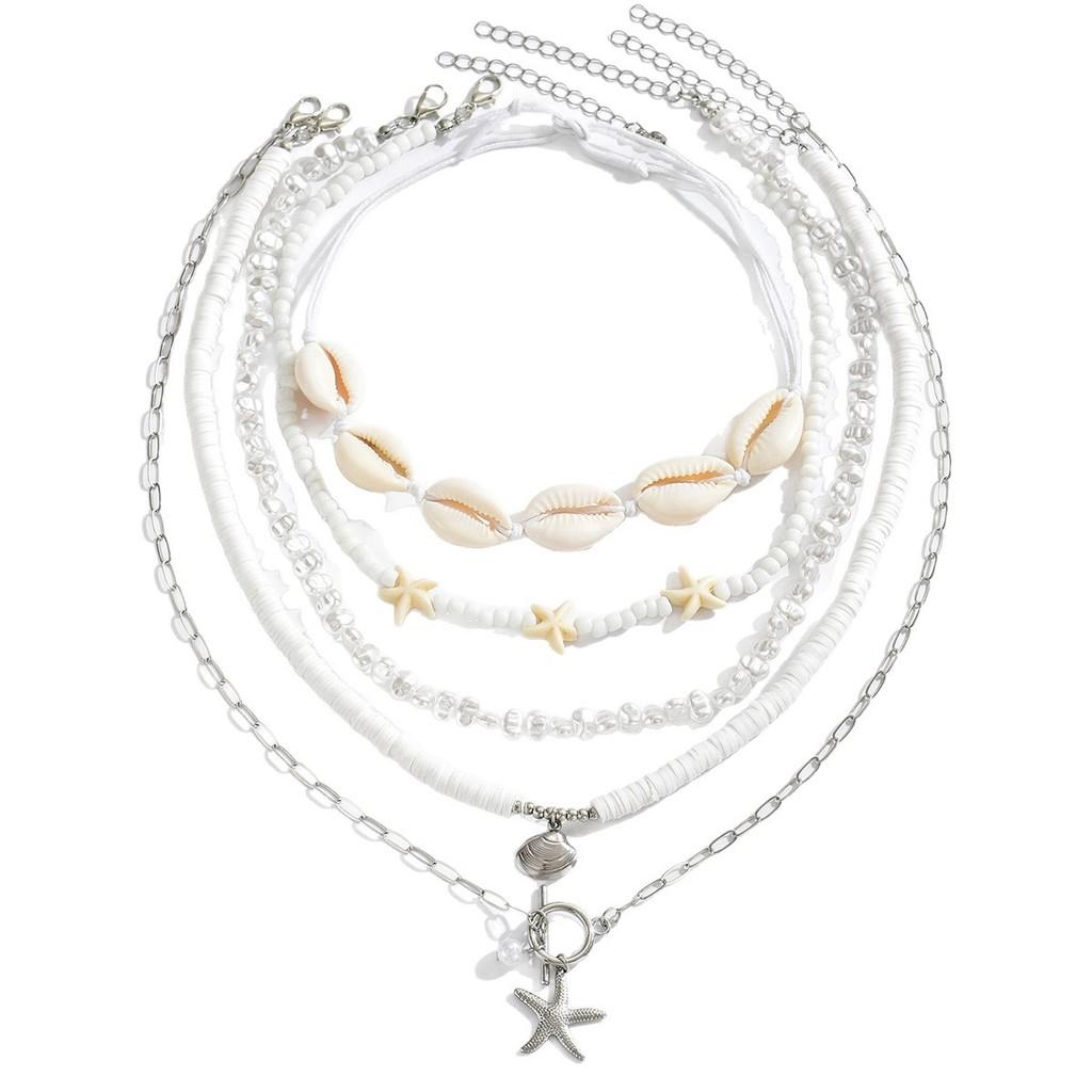 Natural Pearl Shell Necklace Multilayer Elegant Neck Accessory For Ladies