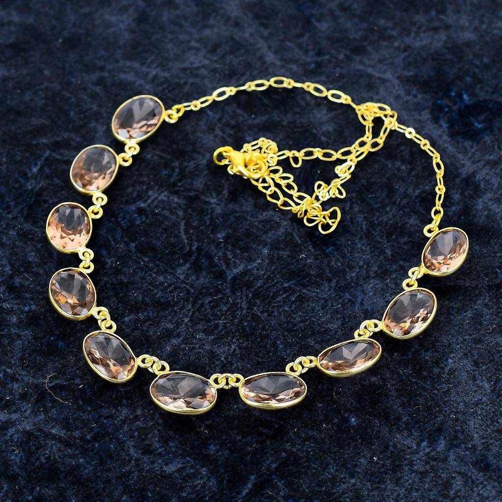 Morganite Gemstone Handmade 925 Sterling Silver Jewelry Necklace 20" M-2995