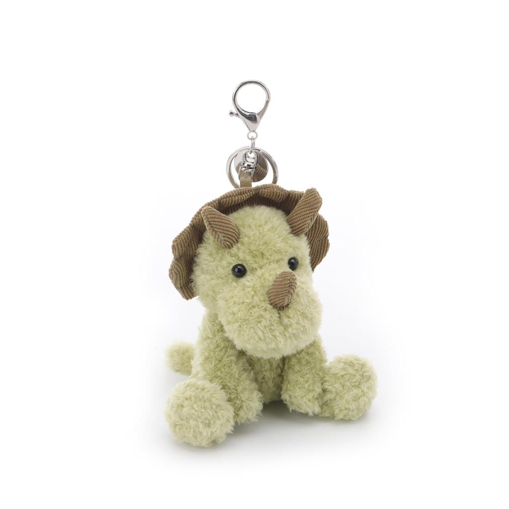 Albaricoque Cordero Triceratops Verde Lindo Suave Llavero Peluche Perfecto para Niños y Cabe en Mochilas para Niños y Juguete de 13 cm, Niñas, Monederos,