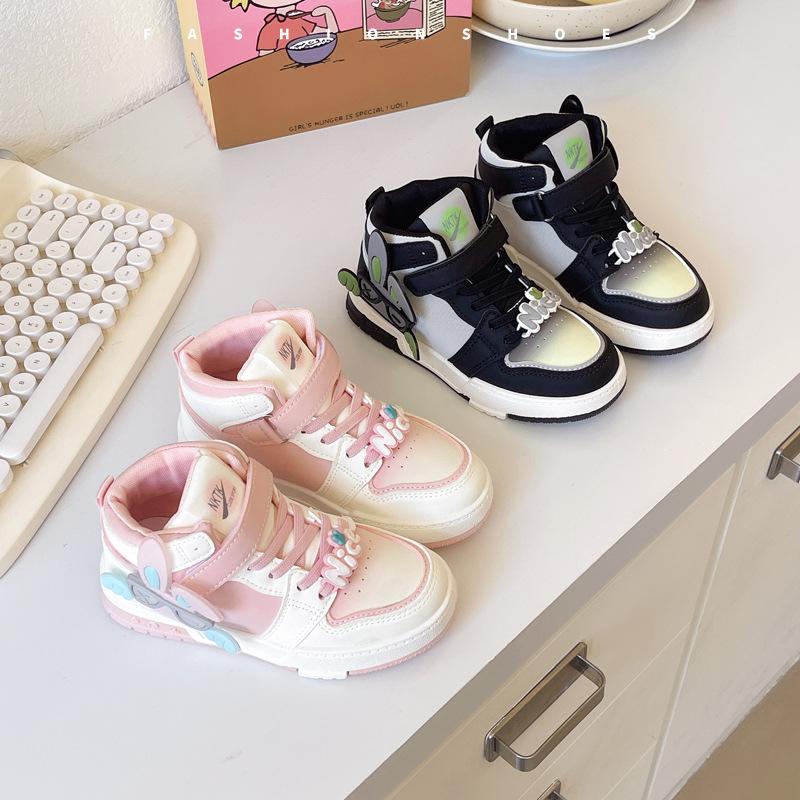 Girls high-top board shoes 2025 spring and autumn new foreign style versatile popular children's sports shoes student casual shoes