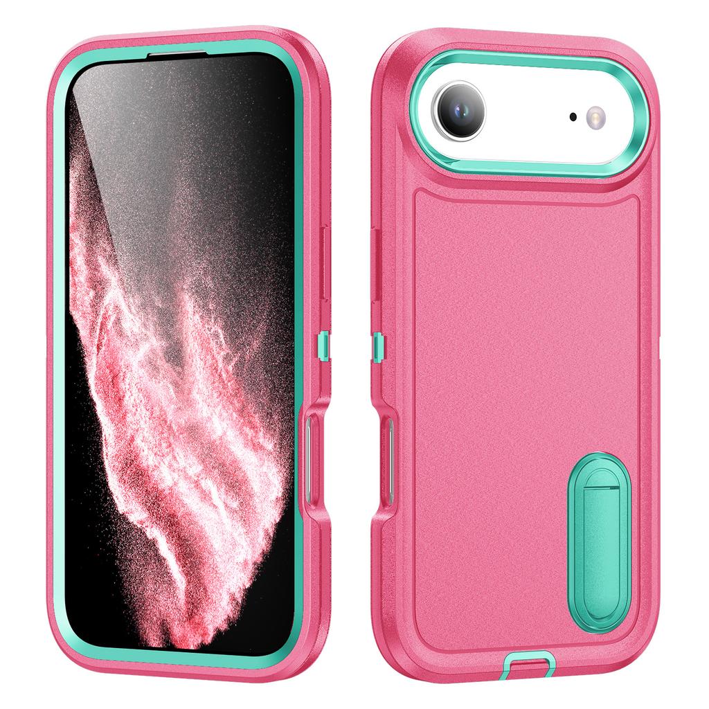 For iPhone 17 Air Case Case Kickstand Phone Cover PC+Silicone+EVA 3-in-1 Design