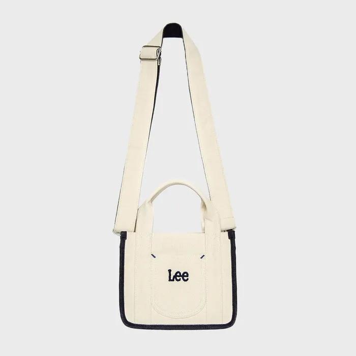 Corduroy Square Two-Way Tote Bag Ivory