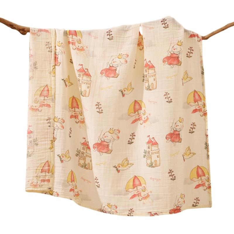 100x110cm Package Single Type A Pure Cotton Summer Thin Double-layer Gauze Bath Towel Pure Cotton Newborn Baby Blanket