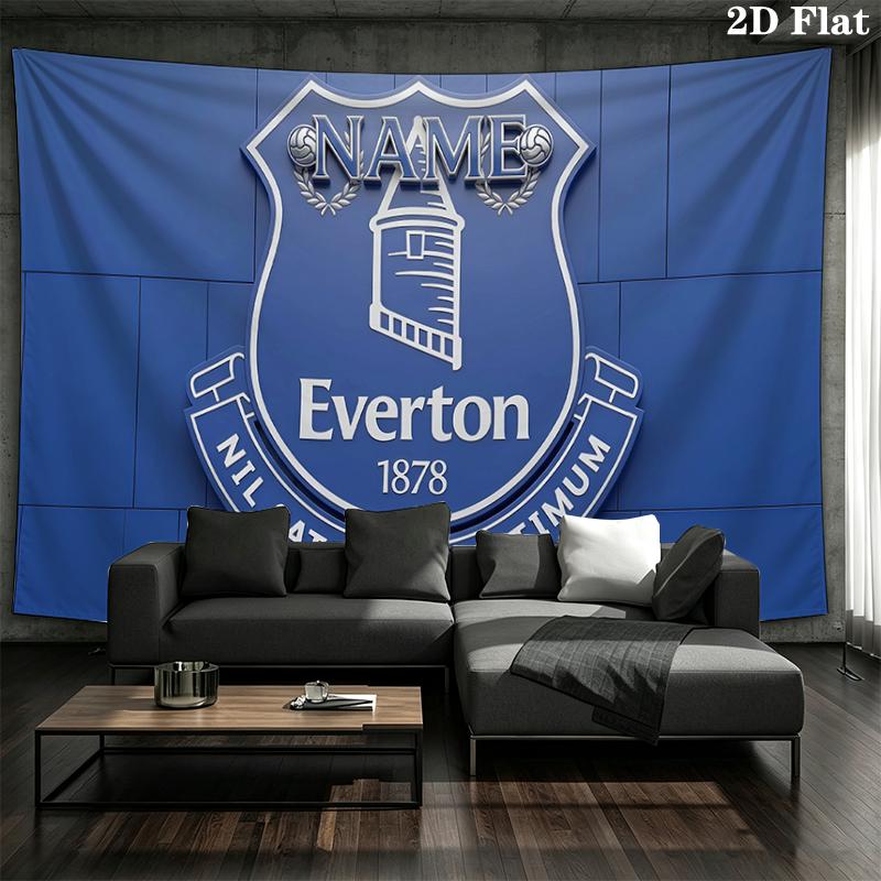Custom Name,Everton Wall tapestry, aesthetic printed fabric blanket, suitable for bedroom, living room, and home decor.