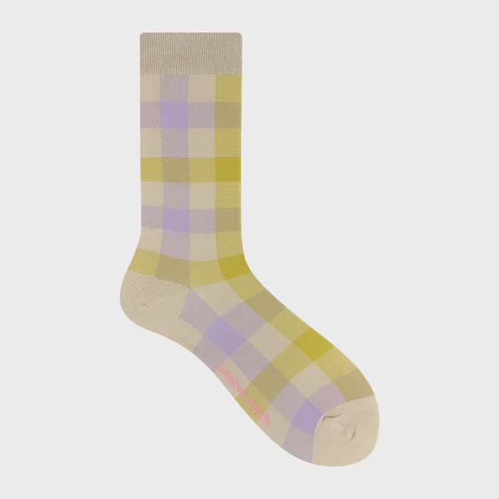 Soft check socks_violet