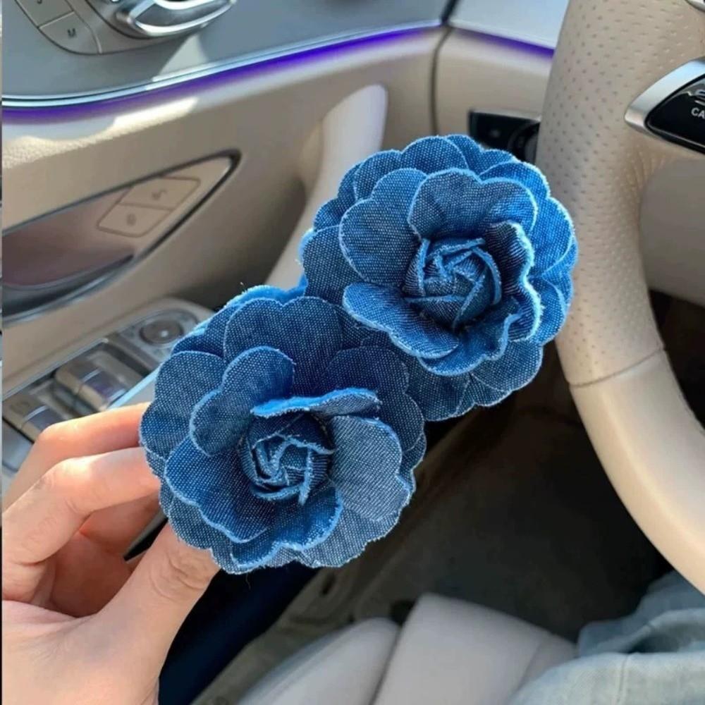 Korean Style Flower Banana Clips Camellia Floral Twisted Hair Clip Women Vertical Clip  Daily