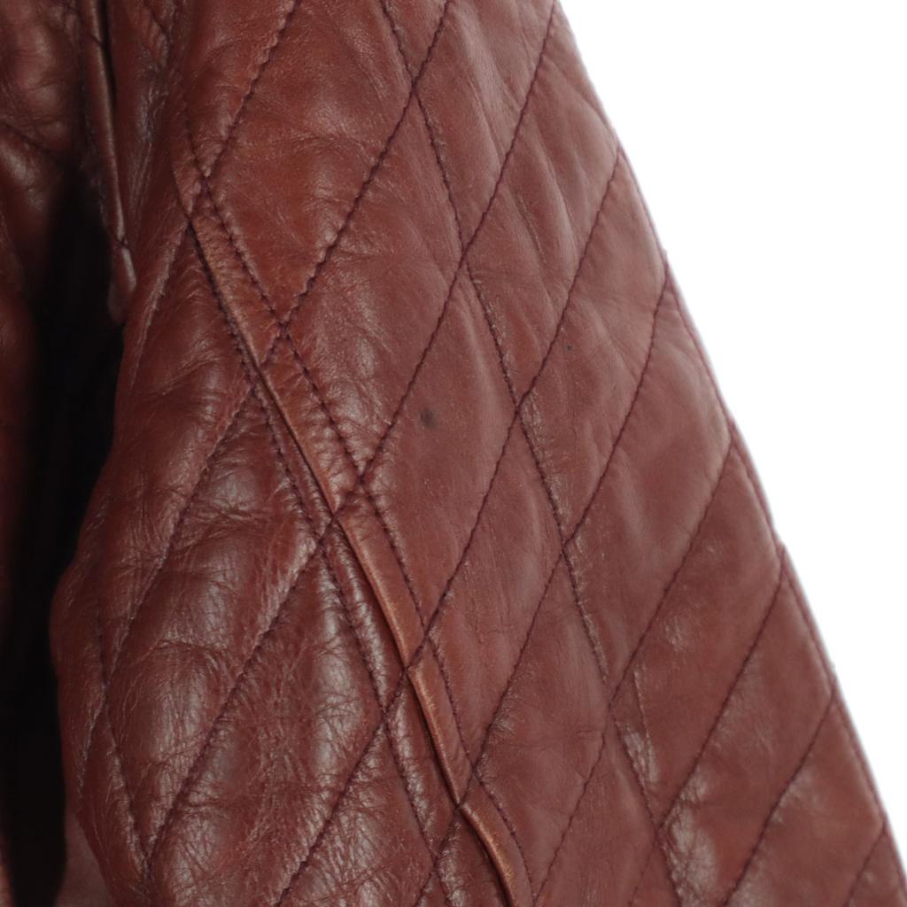 ABAHOUSE Long Sleeve Quilting Leather Jacket 2 Brown Cowhide Men's Used