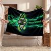Borussia Mönchengladbach Personalized Fleece Blanket With Football Logo, Custom Name Text Soft Warm Home Throw Blanket