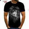 Fierce Tiger Animal Pattern Men's T-Shirts Short Sleeve 3D Animal Printed Trend Street Tee Oversized T Shirt Men Clothing Tops