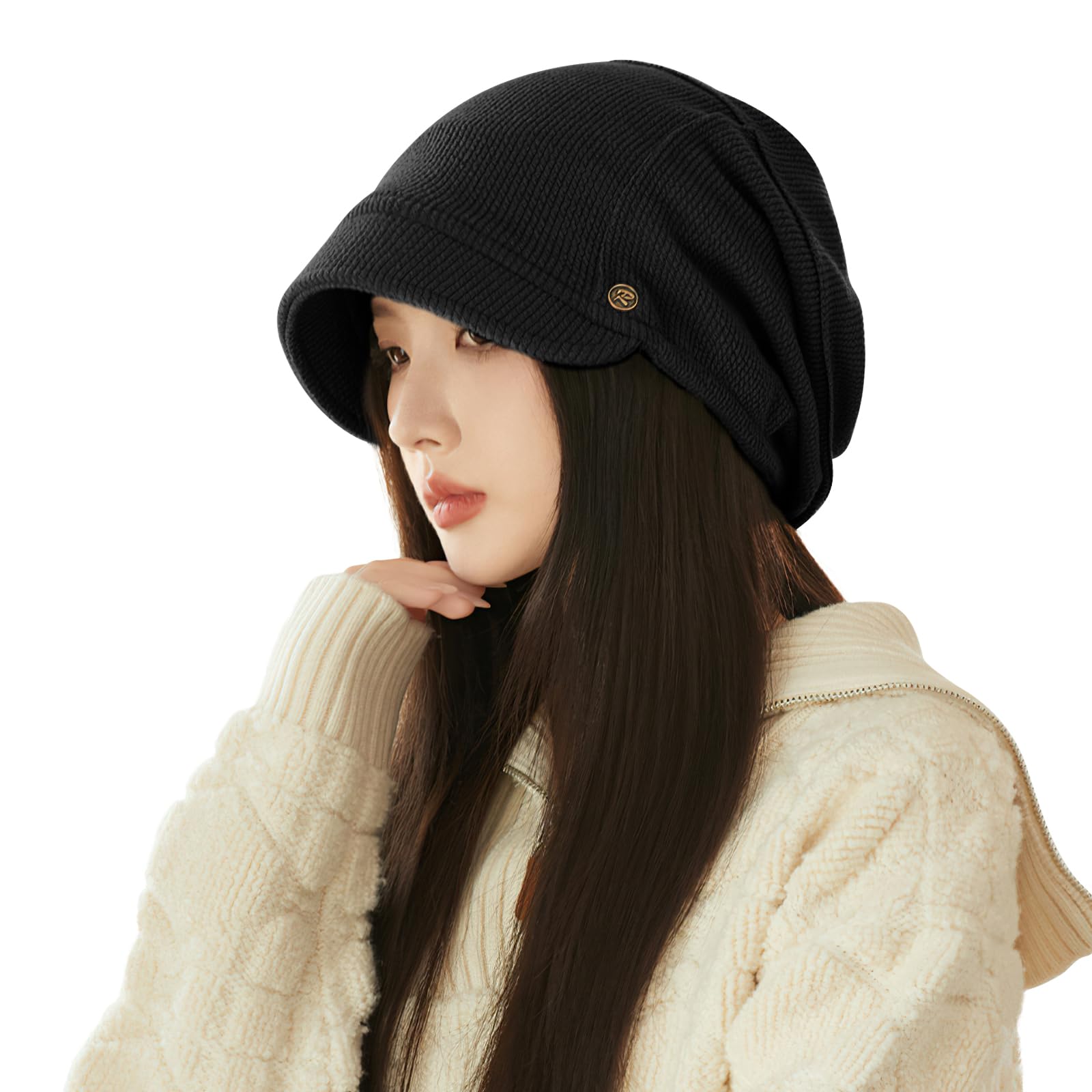 

SIVAN Knit Hat for Makes Your Face Look Classic Brim Knit Hat with a and Available in Plus Stretchy Knit Solid Adjustable Size Women s Fall/Winter,