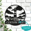 Metal Lighthouse Wall Art Nautical Home Decor Vintage Emblem Seaside Villa Office Gift