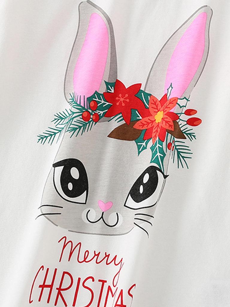 Autumn/Winter Children's Long-Sleeve Cartoon Rabbit Print Pullover
