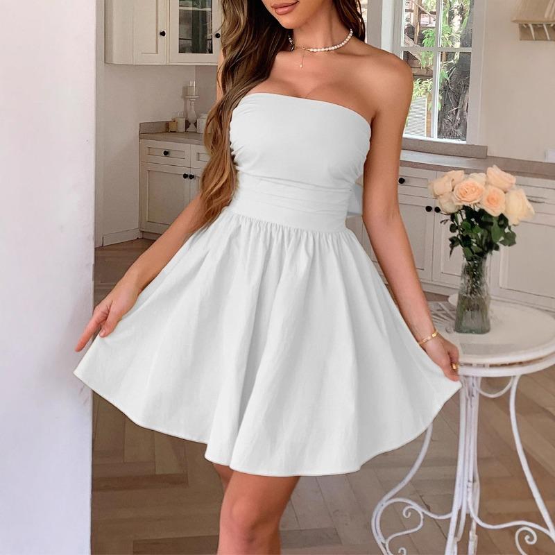 Elegant and Refined Style Bow Wrap Dress for Women's Spring and Summer