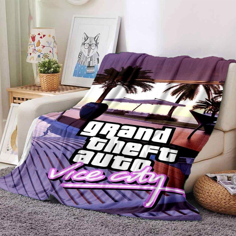 1 pezzo Coperta Morbida in Flanella Grand Theft Auto con Stampa di Designer Una coperta accogliente per tutte le stagioni, perfetta per il divano, il letto, l'ufficio