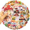 50 Cartoon Watercolor Mushroom Graffiti Stickers Guitar Notebook Suitcase DIY Waterproof Stickers