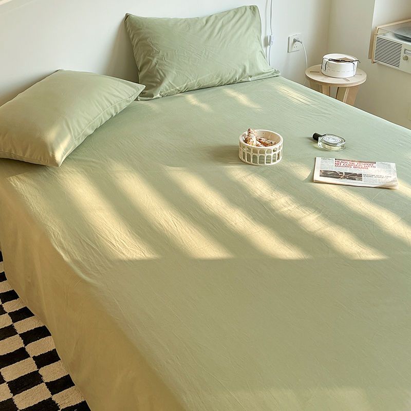 Drap et Housse de Couette Uni Doux pour Enfants, Lit Simple Double Dortoir Étudiant