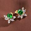 Gica Gema Emerald Earrings With High Carbon Diamond 925 Sterling Silver Unique Design Romantic Fine Earrings Jewelry Wedding Party Gifts New Trend