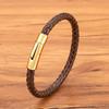 3/4/5/6/8mm Men Leather Bracelet Bangle 3 Colors Braided Magnetic Clasp Simple Style Custom Handmade Accessories Wholesale