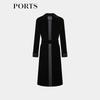PORTS Women's Solid Long Sleeve Maxi Coat