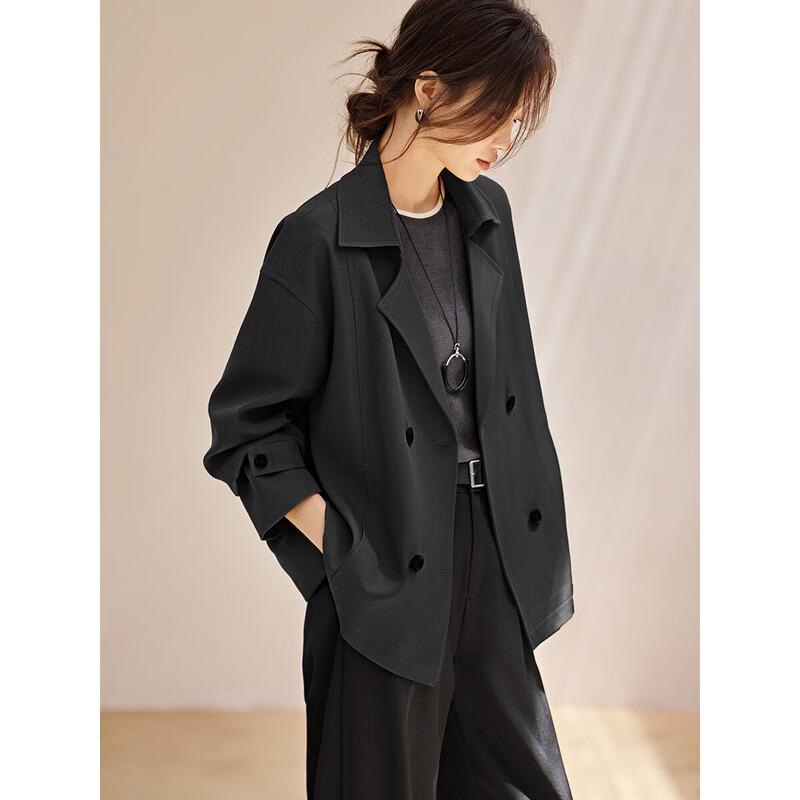 

Mohan Yimei Classic Double-breasted Short Trench Coat M